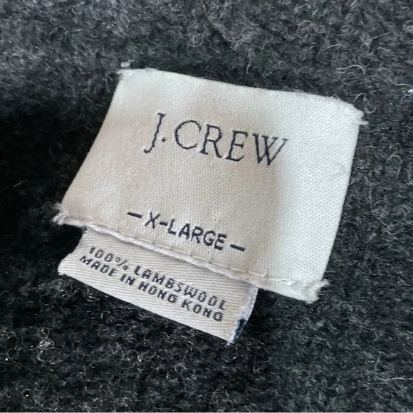 J. Crew Men’s Lambswool Sweater Sz XL Cable Knit V Neck Charcoal Gray - Picture 10 of 10